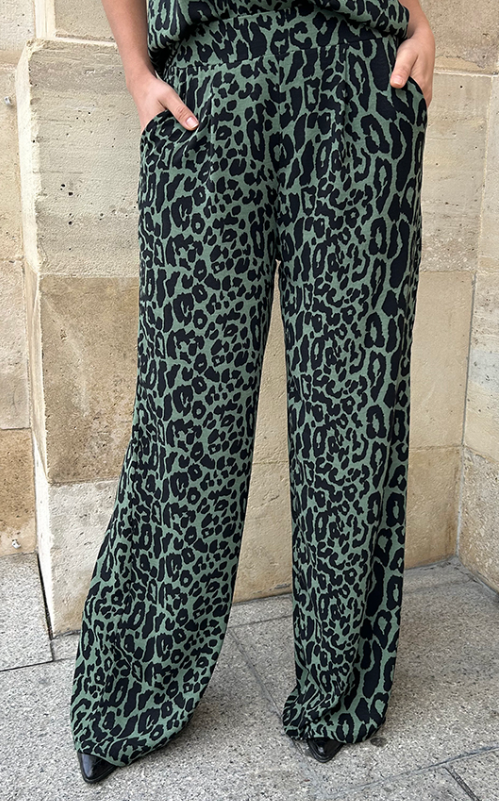 Mila Pantalon Leopard Army Petite