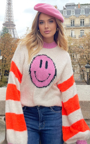 The Musthaves Smile Detailed Oversized Sweater