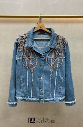 Festive Studs Jacket Denim