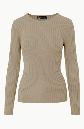 Long Sleeve Top Ultra Soft Light Camel