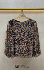 The Musthaves Luxury Leopard Top Met Pofmouw