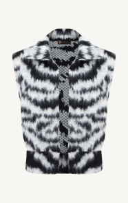 The Musthaves Oversized Woven Gilet Black White