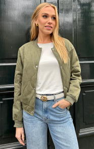 The Musthaves Suede Bomber Jacket Army