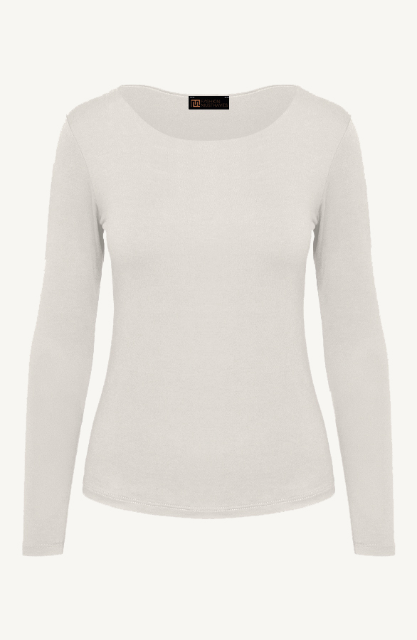 Essence Long Sleeve Round Neck Beige