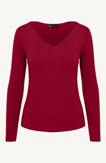 Essence Long Sleeve V-Neck Burgundy