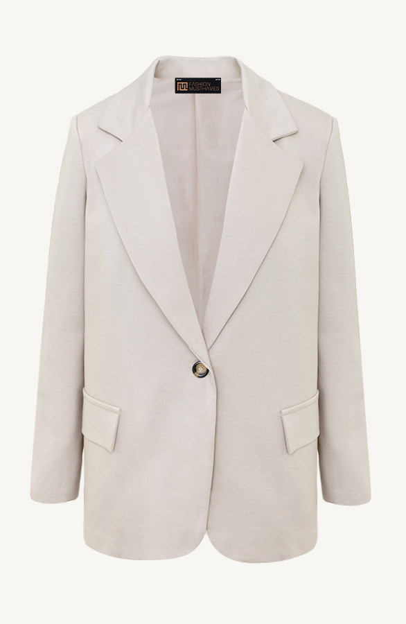 Oversized Stretch Blazer Beige