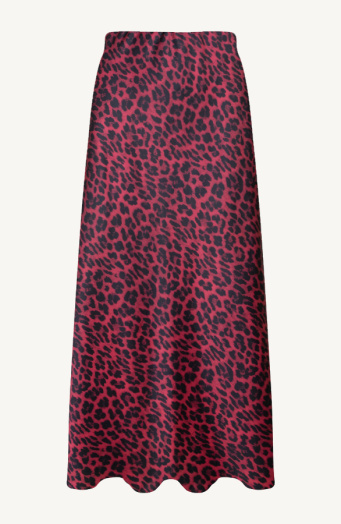 Silk Skirt Leopard Burgundy