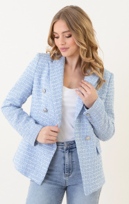 The Musthaves Luxury Boucle Blazer Light Blue