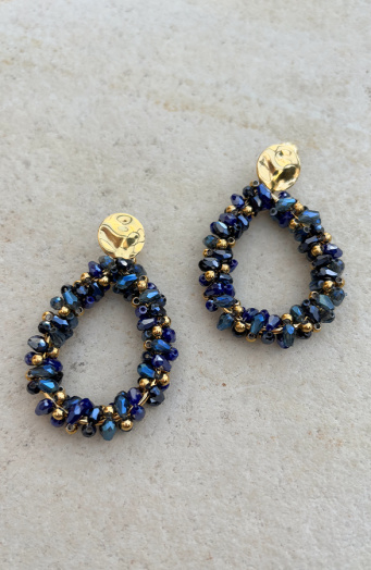 Elegant Beads Oorbellen Goud Marine