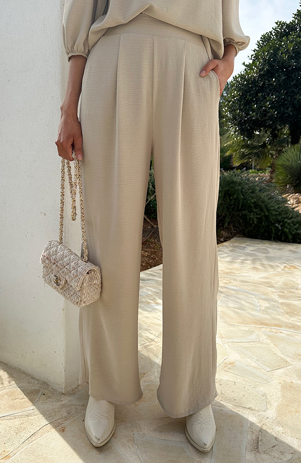 Mila Pantalon Beige Petite Regular