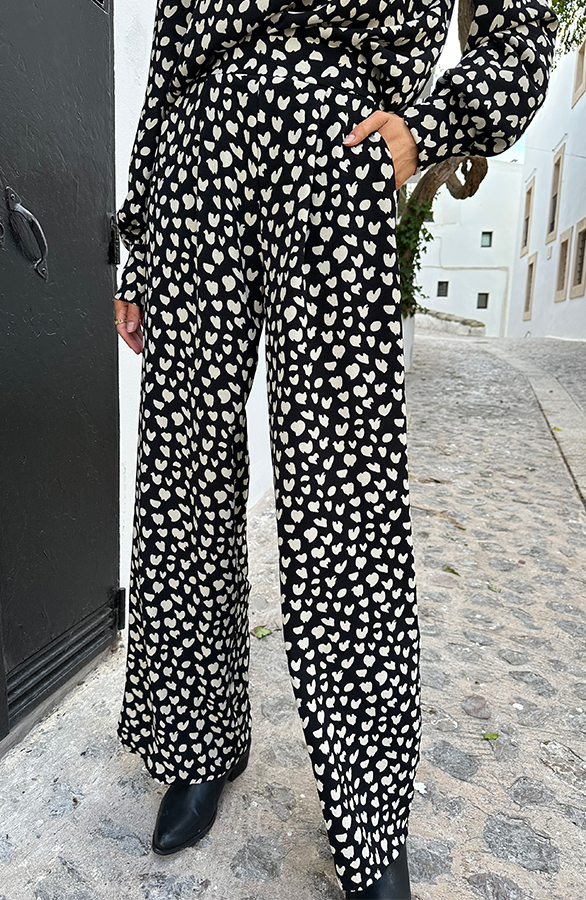 Mila Pantalon Cheetah Zwart Petite Regular Tall