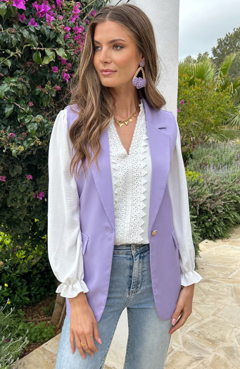 Elegant Blazer Gilet Lila