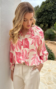 The Musthaves Viscose Blouse Met Bloemenprint Dust Roze
