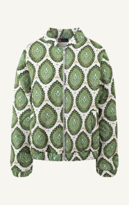 The Musthaves Bomber Jacket Classic Print Groen