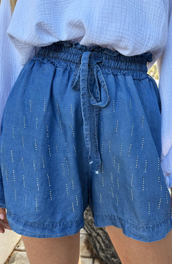 Denim Strass Short Loose Fit