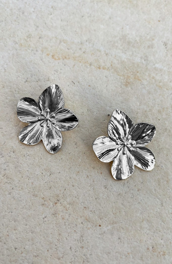 Boho Flower Oorbellen Zilver