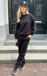 The Musthaves Oversized Trui Met Bies Zwart