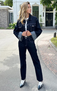 The Musthaves Wide Leg Jeans Deep Blue Stretch FMH