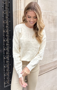 The Musthaves Knitted Art Trui Beige