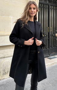 The Musthaves Soft Coat Met Leopard Lining Zwart