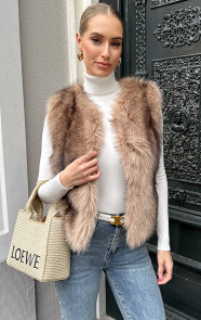 The Musthaves Soft Faux Fur Gilet Beige