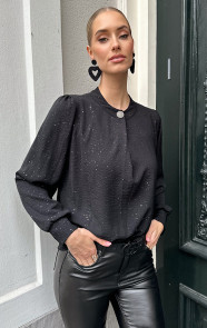 The Musthaves Zilver Detail Knoop Blouse Glitter