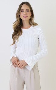 The Musthaves Flared Sleeve Top Ecru