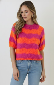 The Musthaves Soft Striped Sweater Fuchsia