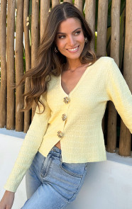 The Musthaves Getailleerde Cardigan Butter Yellow
