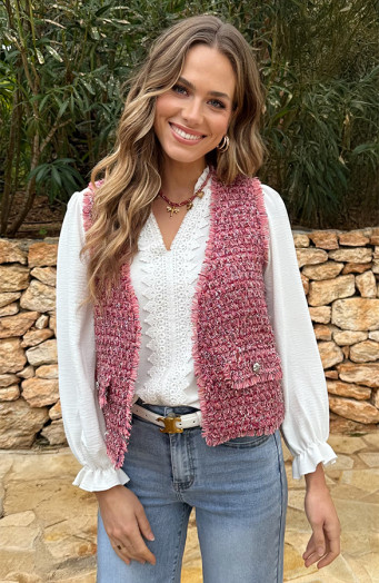 Luxury-Lurex-Tweed-Gilet-Pink-7-2