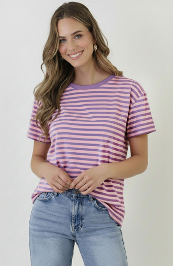 Strepen-T-Shirt-Katoen-Lila-Roze-6-1