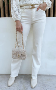 The Musthaves Wide Leg Jeans Offwhite Stretch FMH