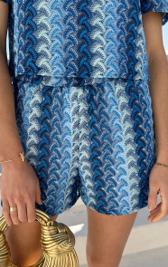 The Musthaves Cotton Crochet Look Short Kobalt