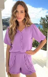 The Musthaves Luna Ruffle Blouse Lila