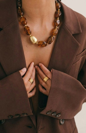 Marble Ketting Choco Gold