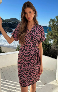 The Musthaves Wrap Jurk Print Roses