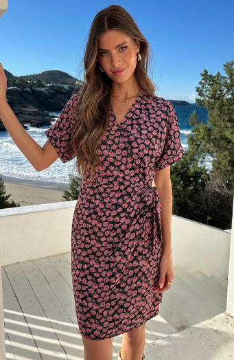 Wrap Jurk Print Roses