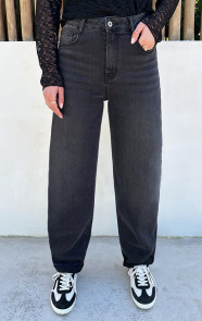 The Musthaves Barrel Jeans Stretch Washed Black
