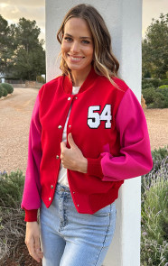 The Musthaves Baseball Bomberjacket Fuchsia Red