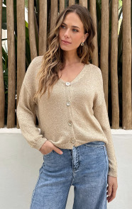 The Musthaves Lurex Cardigan Goud