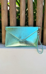 The Musthaves Metallic Clutch Mint