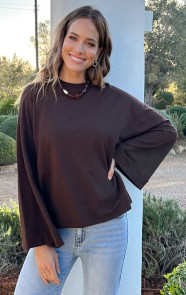 The Musthaves Oversized Longsleeve Katoen Choco