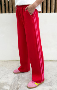 The Musthaves Wide Leg Bies Broek Rood Fuchsia