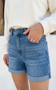 The Musthaves Denim Short Mom Fit Mid Blue Stretch FMH