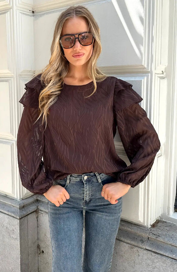 Noa-Ruffle-Blouse-Choco-5