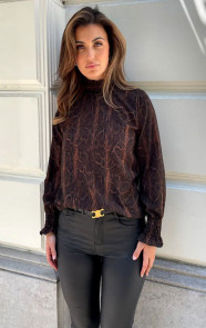 The Musthaves Col Blouse Snake Print Choco